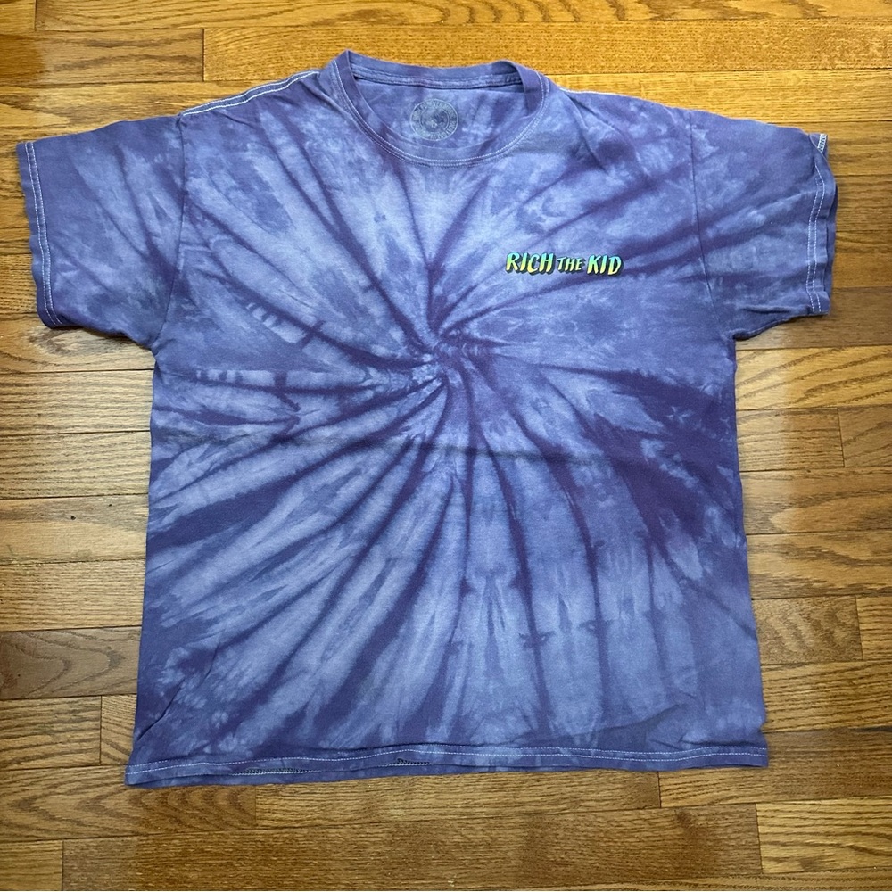 Rich the Kid blue and purple tie dye tee size large